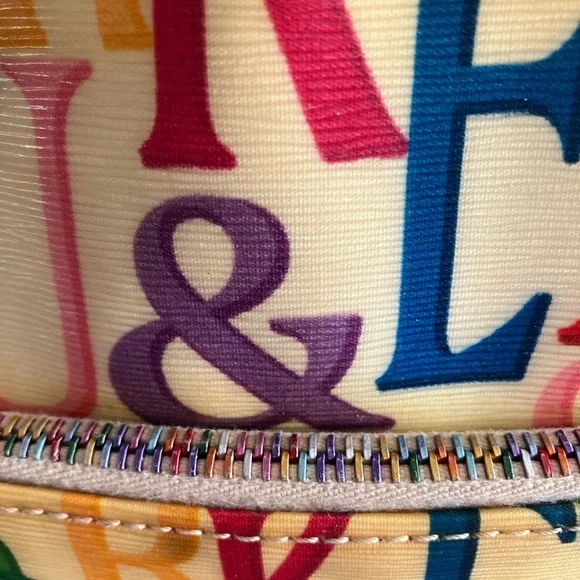 DOONEY & BOURKE Vintage Letter Carrier Crossbody. 8.5”x9”. Rainbow zippers. - Picture 3 of 12